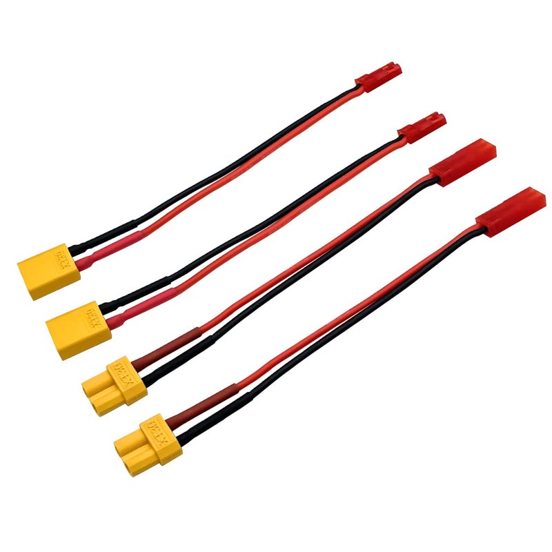 FLY RC 2pairs XT30 Plug to JST Connector Male Female 20AWG Silicone Cable Wire Adapter for RC FPV ESC Speed Controller Lipo Battery Charging - Image 1